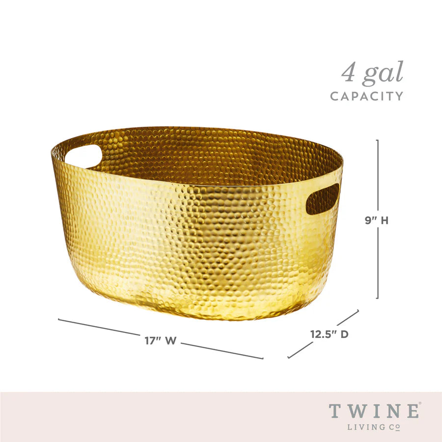 Twine® Hammered Metal Tub in Gold