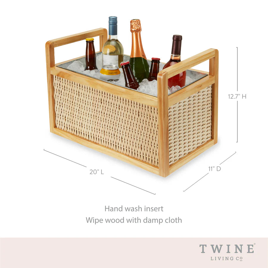 Twine® Rattan & Wood Beverage Tub