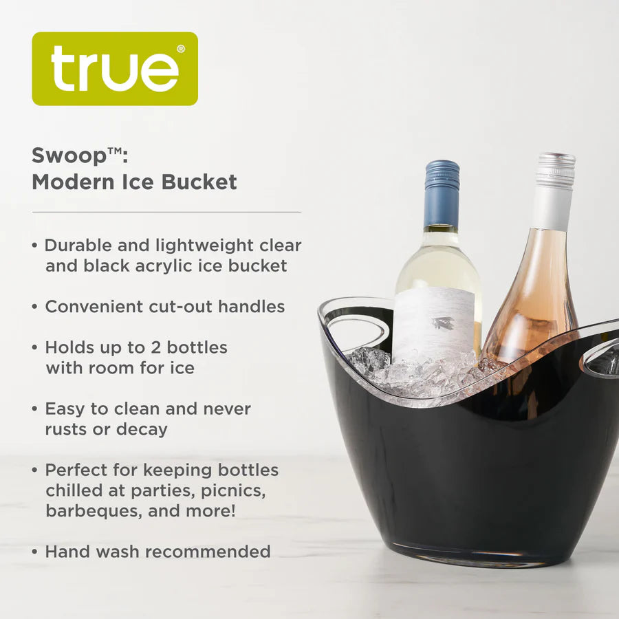 True® Swoop Acrylic Ice Bucket in Black