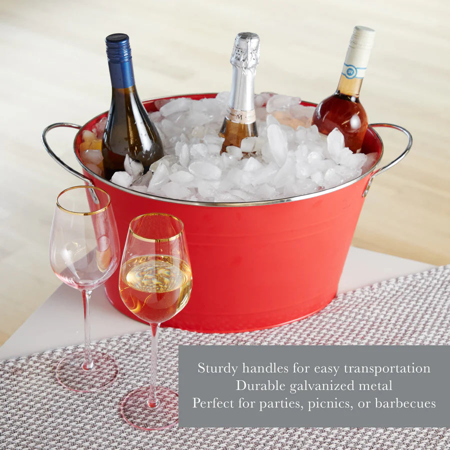 Twine® Big Red Galvanized Metal Beverage Tub