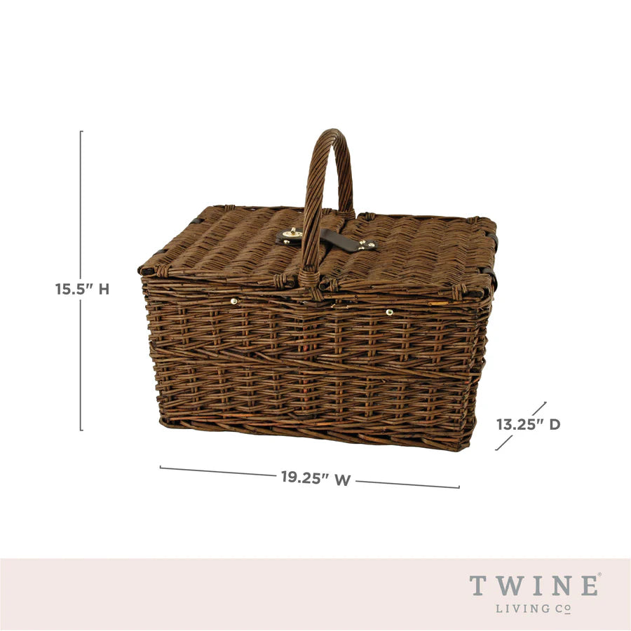 Twine® Cape Cod Wicker Picnic Basket Set