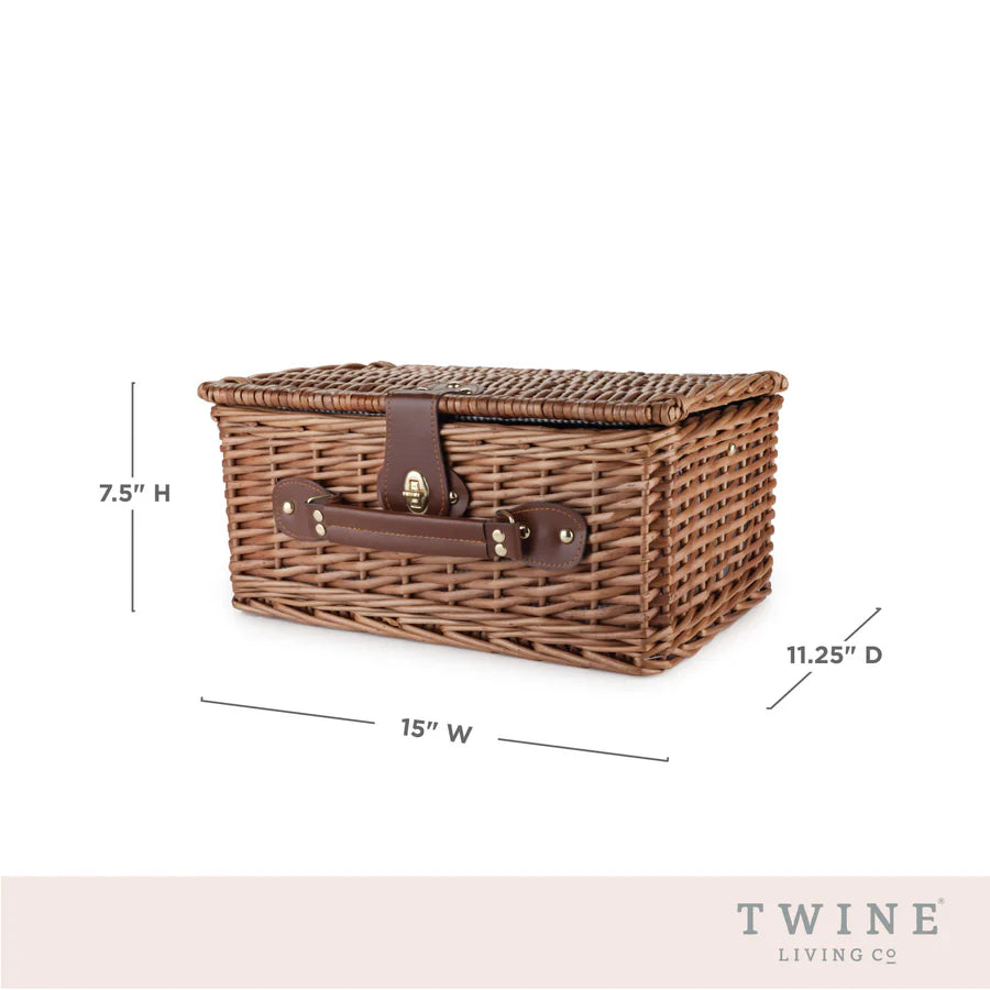 Twine® Newport Wicker Picnic Basket Set
