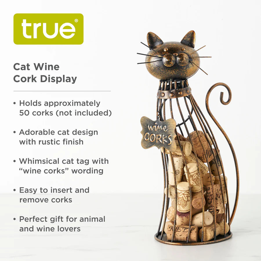 True® Meow Cat Cork Holder Display