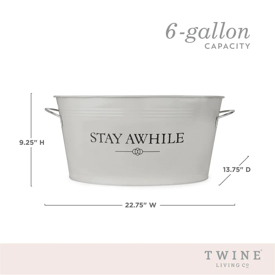 Twine® Stay Awhile Metal Beverage Tub