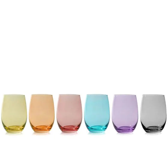 Color Stemless Wine Glass (set of 6)