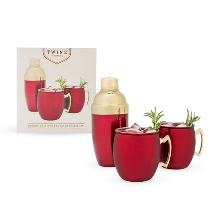 Moscow Mule Mug & Shaker Gift Set in Red